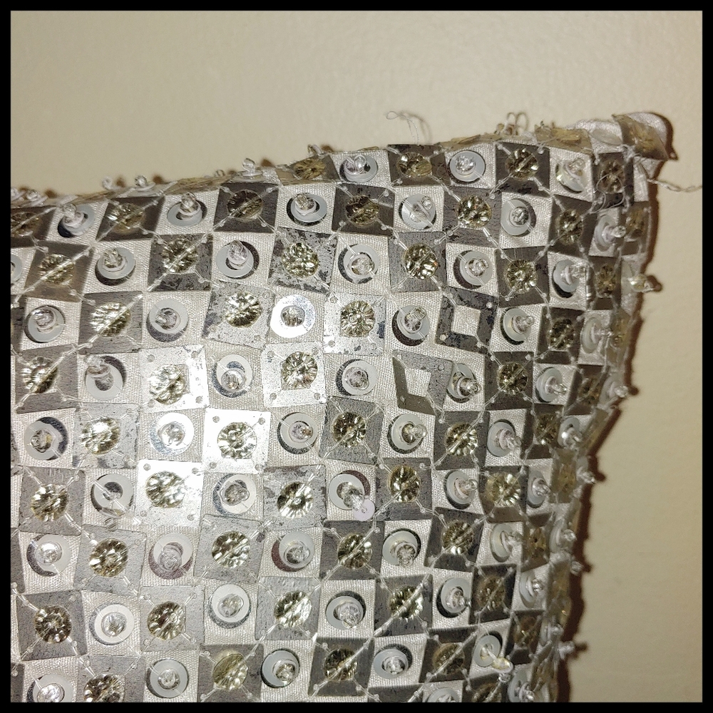 Max Studio Silver Sequined Accent Pillow - Picture 2 of 10